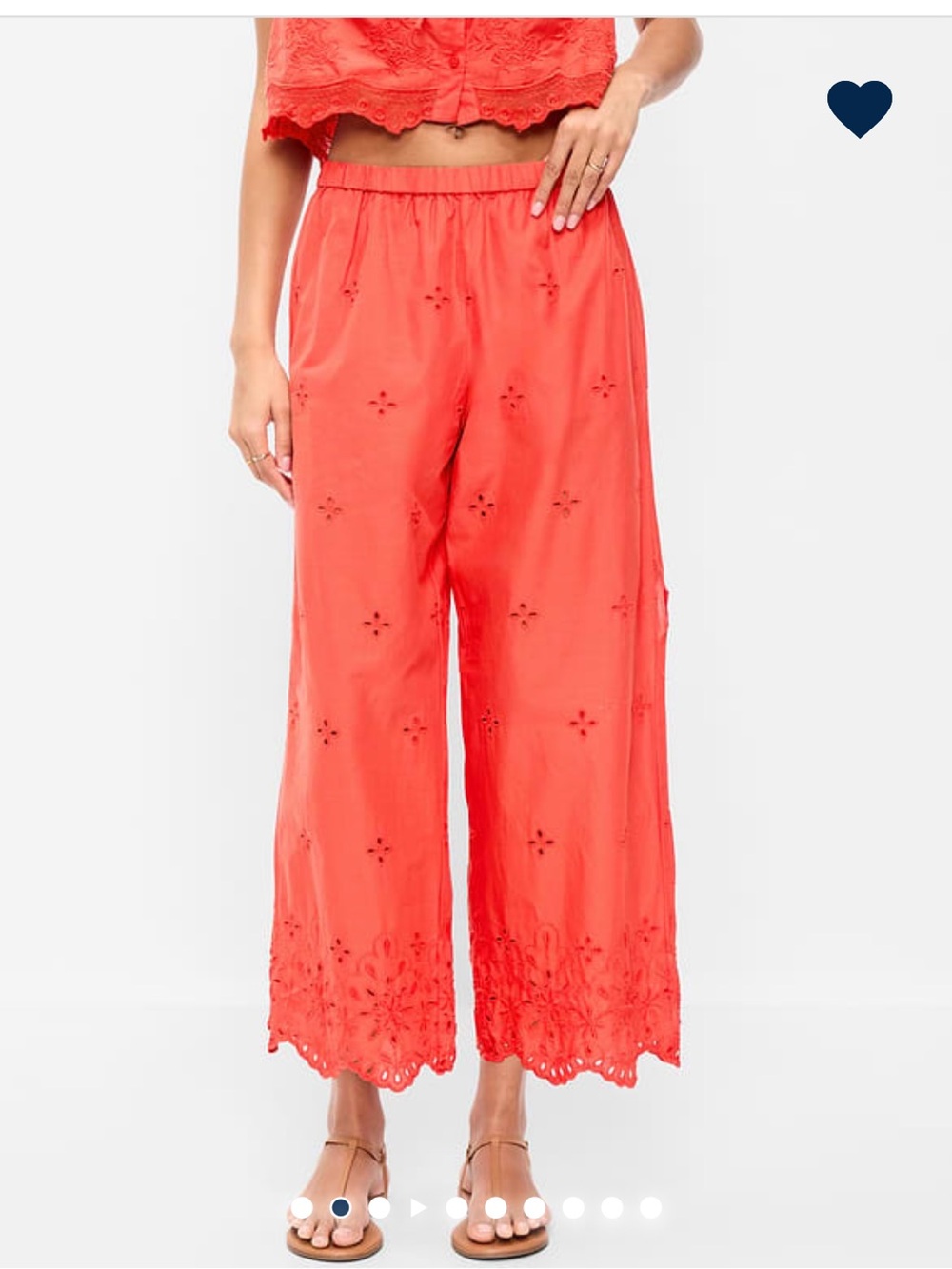 Old Navy High-Waisted Wide-Leg Eyelet Pants